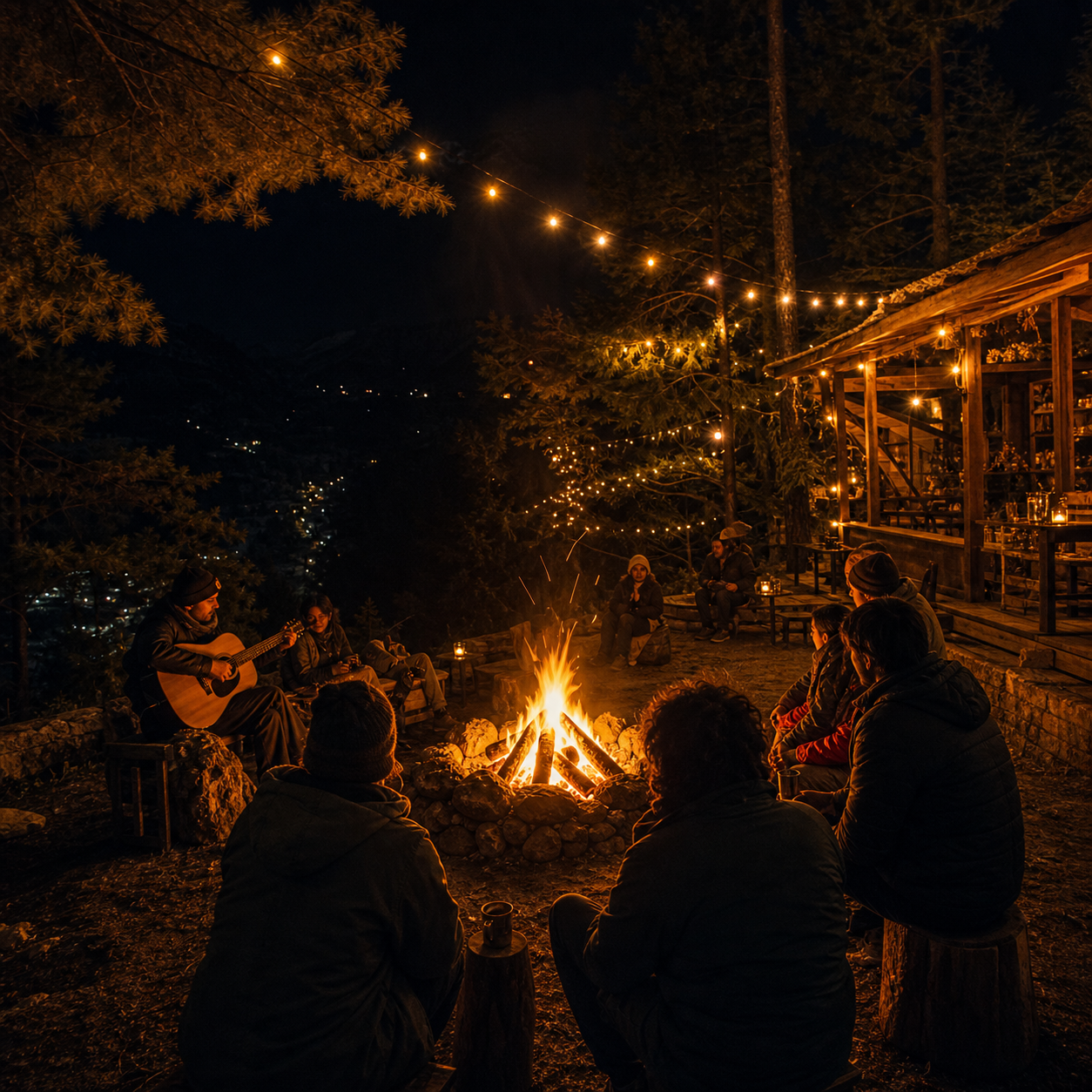 Bonfire night at the café
